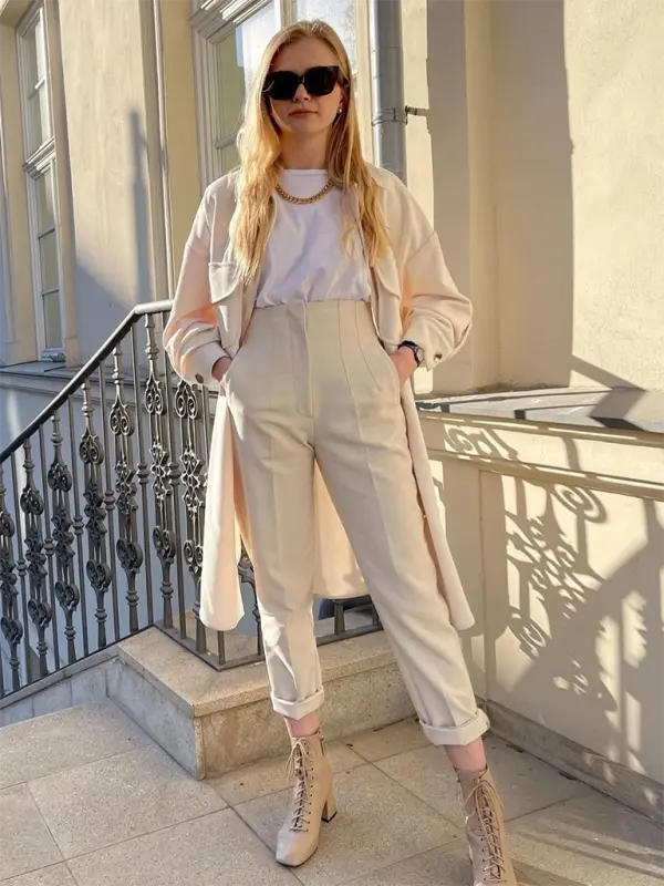 Pantalon taille haute 