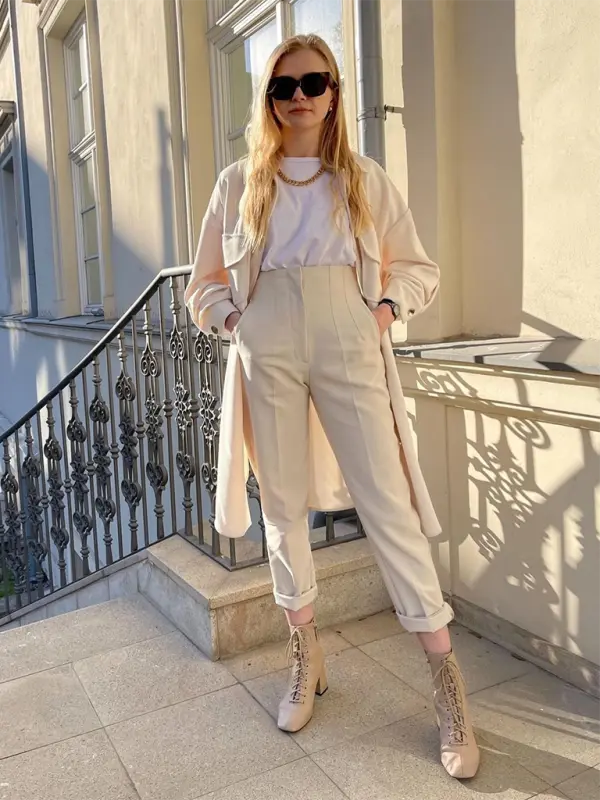 Pantalon taille haute 